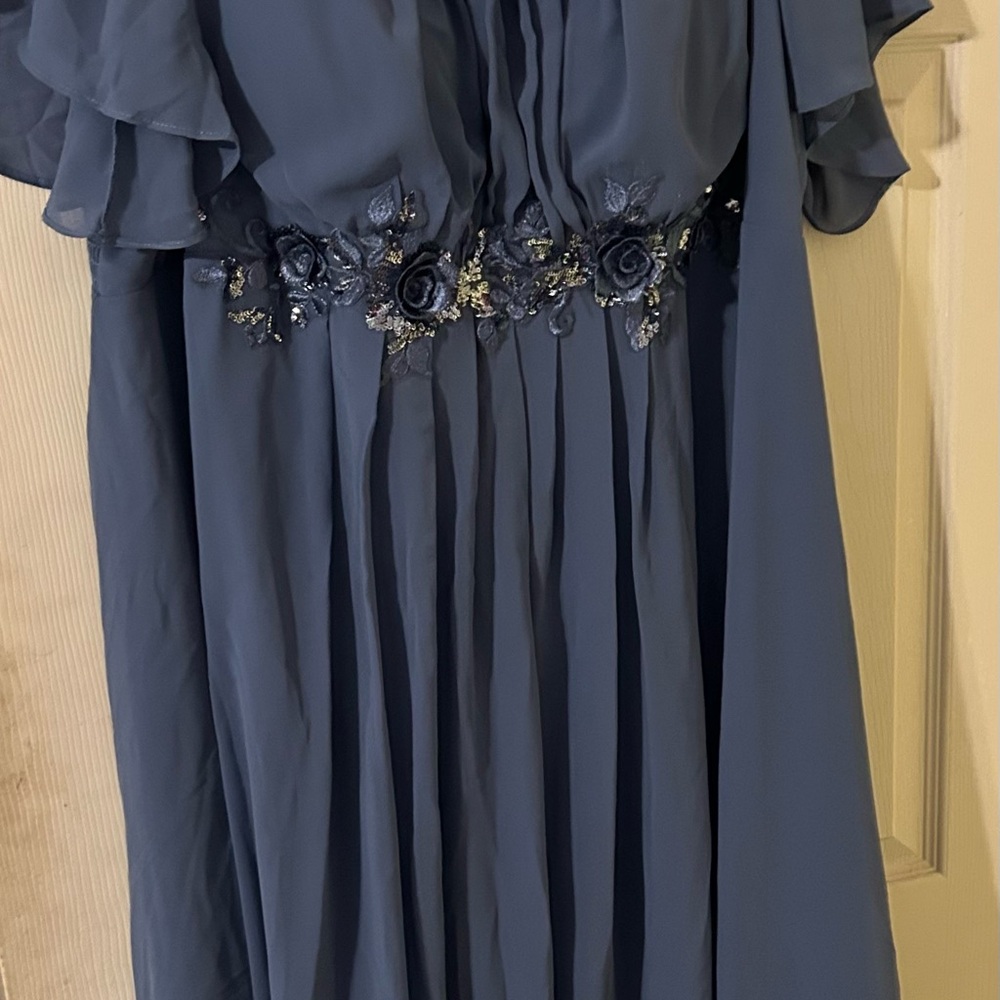 Ever Pretty Navy Maxi Dress with Floral Details